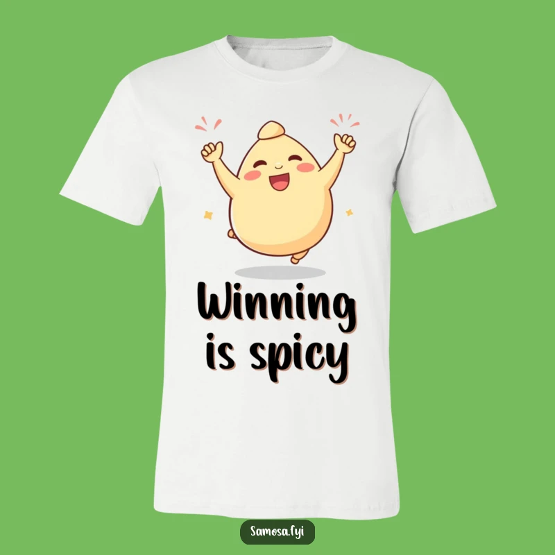 Funny Samosa Victory Hop T-Shirt: Hilarious Snack Celebration Tee