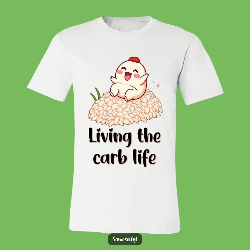 Funny Samosa Rice Slide T-Shirt - Hilarious Foodie Tee for Ultimate Fun