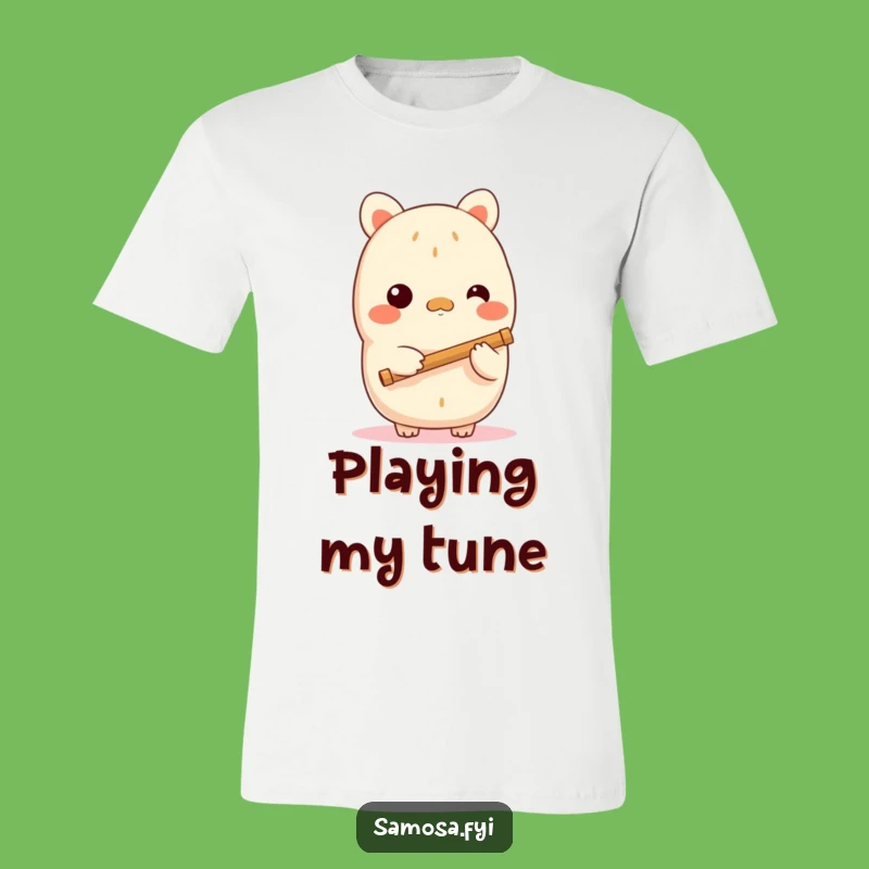 Funny Shy Samosa Flute T-Shirt: Wear Your Quiet Musical Soul