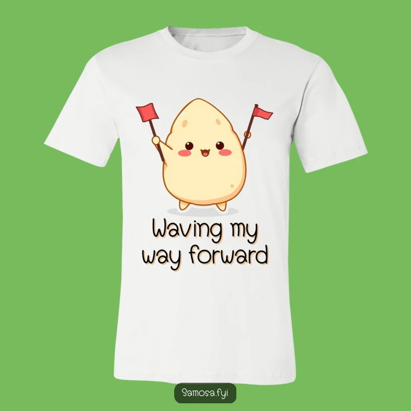 Funny Samosa Waving Flag T-Shirt - Enthusiastic Foodie Tee, Perfect Funny Gift!
