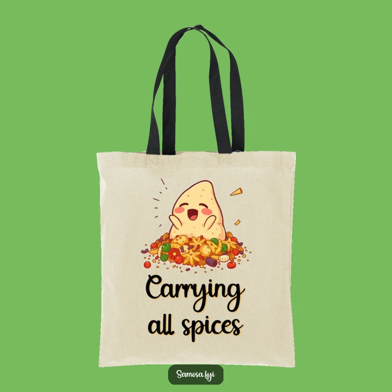 Funny Falling Samosa Tote Bag: Carry Your Spice and Your Smiles