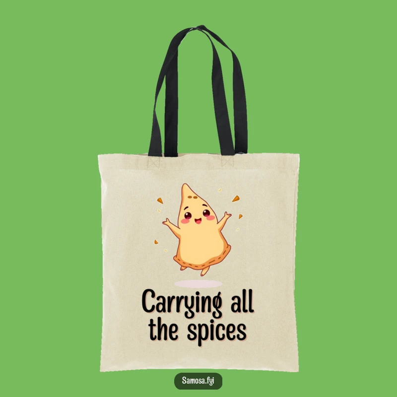 Funny Dancing Samosa Tote Bag - Stylish & Hilarious Carry-all for Foodies