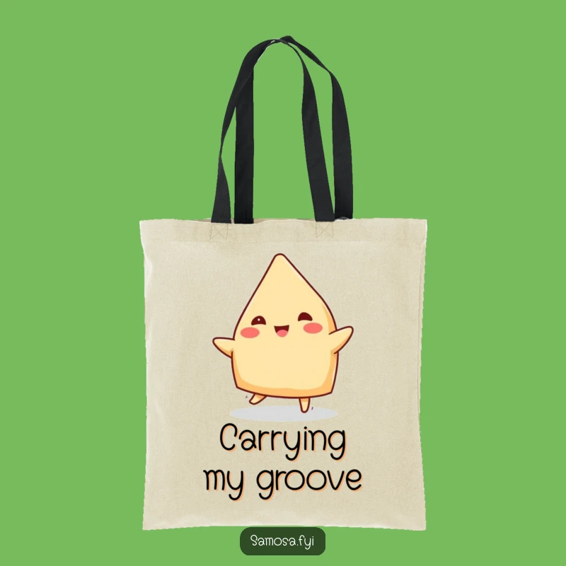 Funny Cheerful Samosa Jig Tote Bag: Hilarious Bag for Snack Dancers