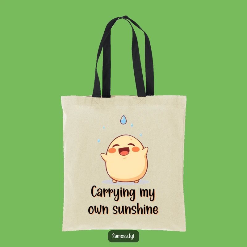 Funny Samosa Tote Bag: Comical Raindrop Dodge Accessory, Perfect Humorous Gift