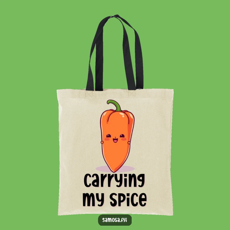 Funny Chili Samosa Tote Bag: Carry Your Secrets! A Stylish Funny Gift for Errands.