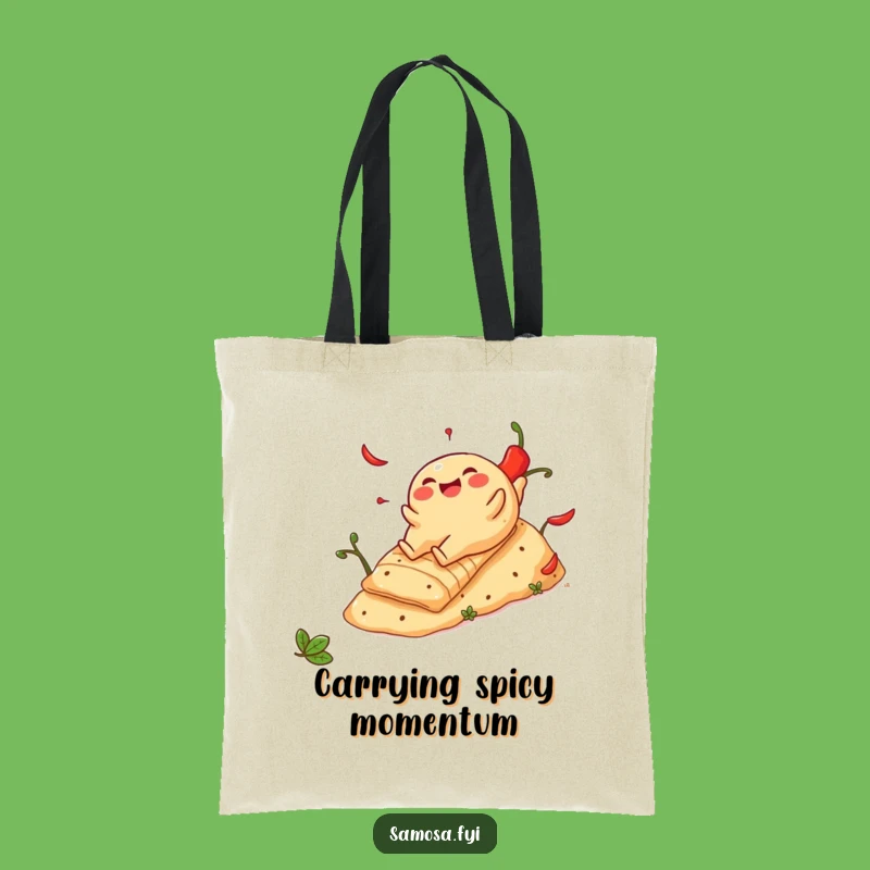 Funny Cheerful Samosa Pepper Hill Tote Bag - Chic & Comical Snack Carrier