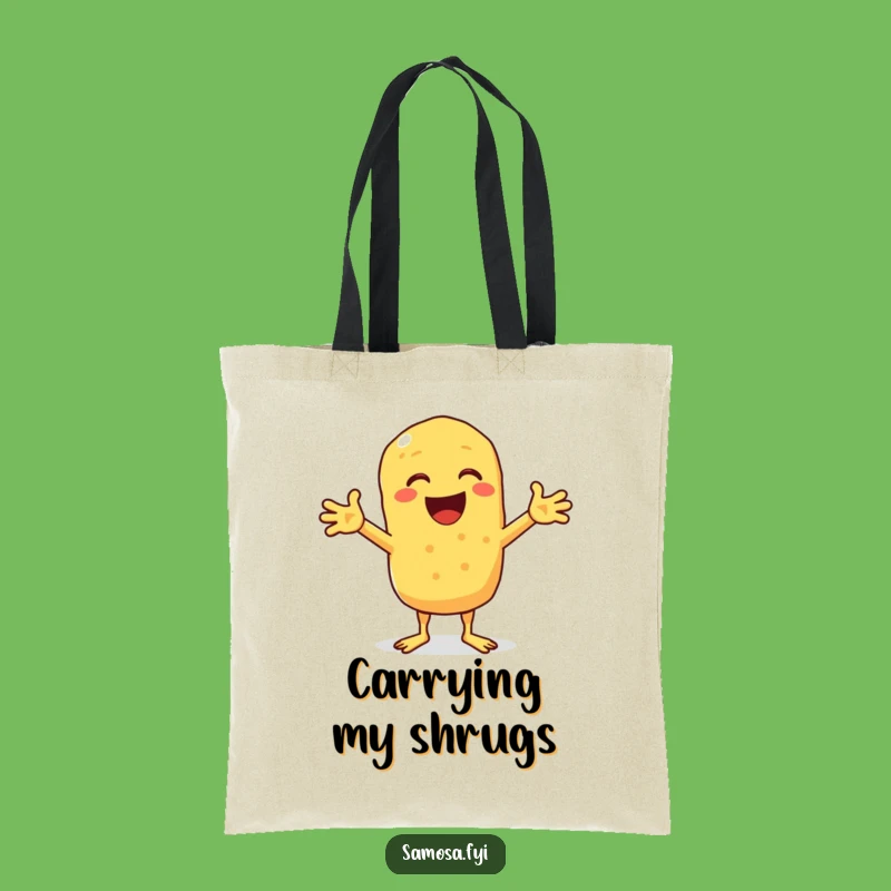 Funny Chickpea Fritter Shrug Tote Bag: Carry Your 'I Dunno' with Style