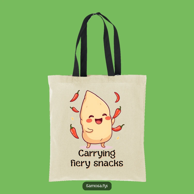 Funny Giggling Samosa Chili Tote Bag: Hilarious Bag for Spice Lovers