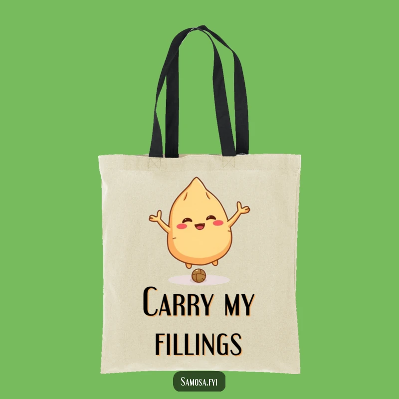 Funny Giggling Samosa Tote Bag - Bouncing Lentil Carrier, Your Go-To Funny Gift