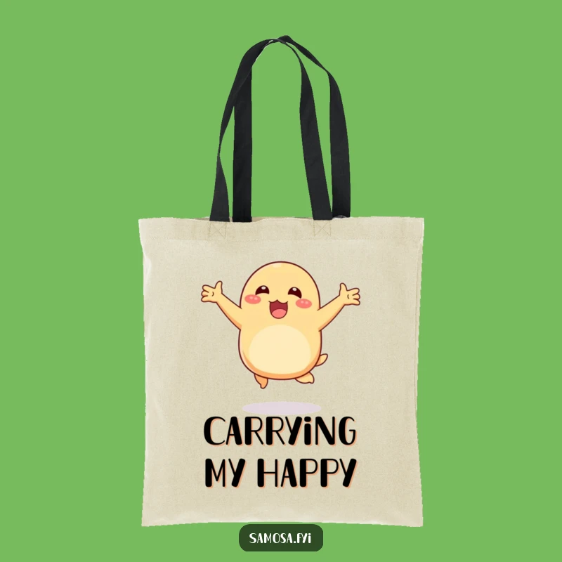 Funny Happy Samosa Hop Tote Bag: Carry Your Excitement, Great Shopping Gift