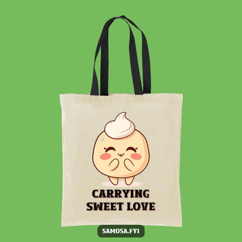 Funny Pastry Puff Kiss Tote Bag: Carry Your Sweetness with Style, a Charming Funny Gift!