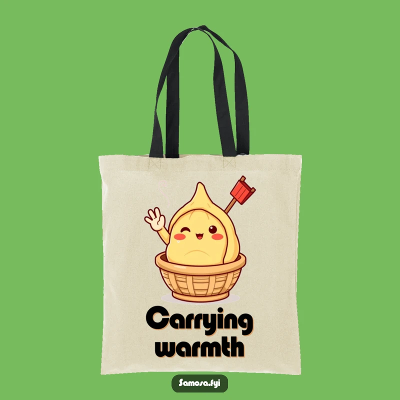 Funny Samosa Hello Tote Bag - Carry Your Greetings with Style!