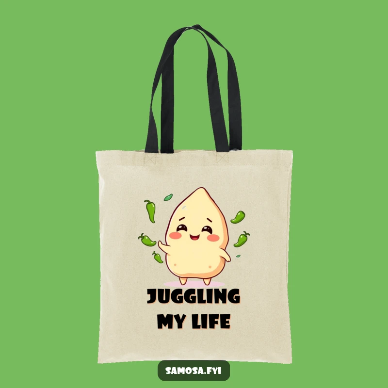 Funny Samosa Juggling Tote Bag: Carry Your Spice Everywhere