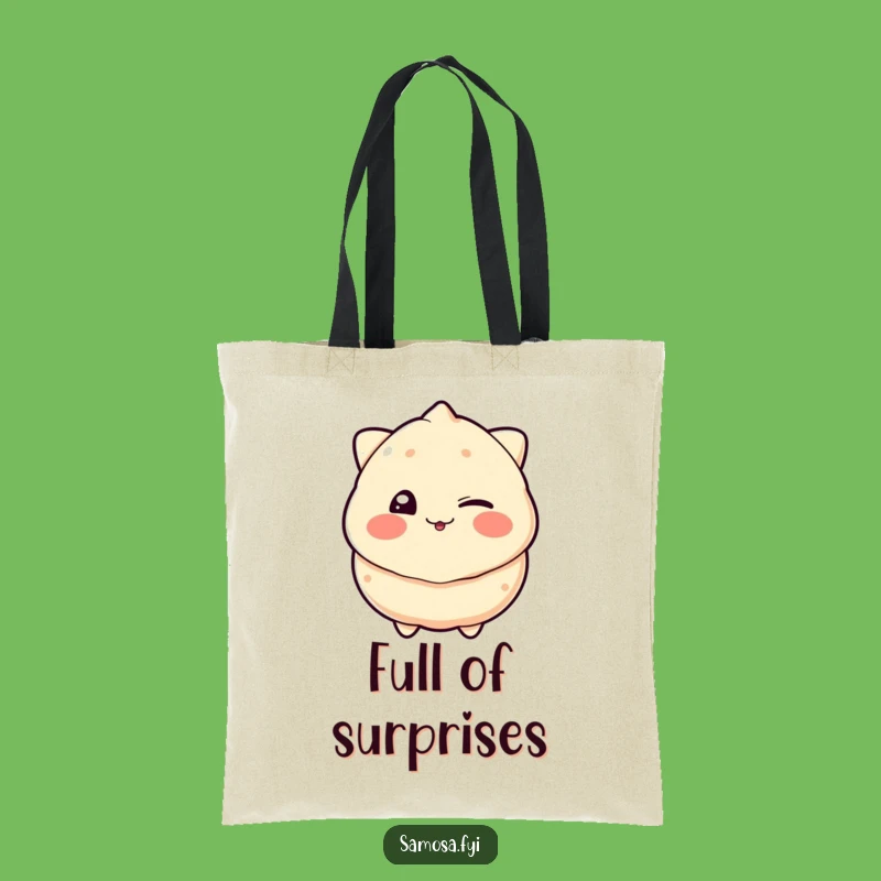 Funny Samosa Tote Bag: Comical Wink Accessory, Perfect Humorous Gift
