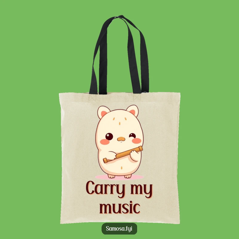 Funny Shy Samosa Flute Tote Bag: Carry Your Melodies and Essentials