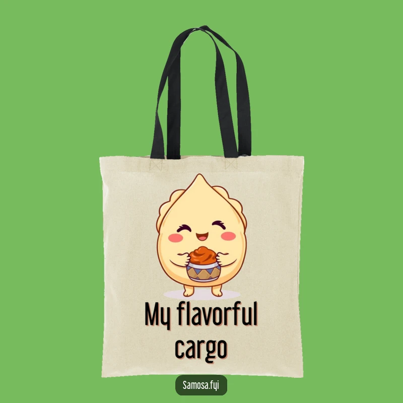 Funny Winking Samosa Tote Bag - Snack Lover Accessory, Perfect Funny Gift for Groceries!