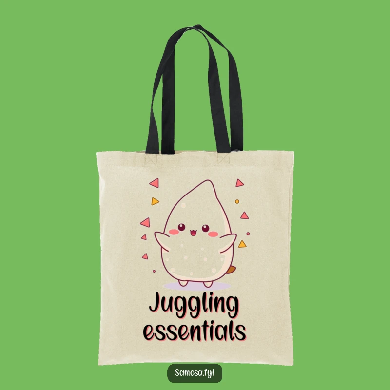 Funny Samosa Juggling Tote Bag: Carry Your Essentials with Skill!